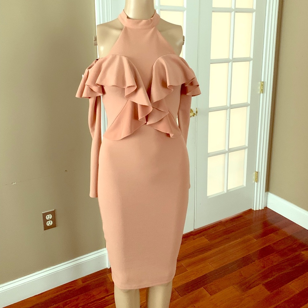 Stunning blush/nude midi dress size 4